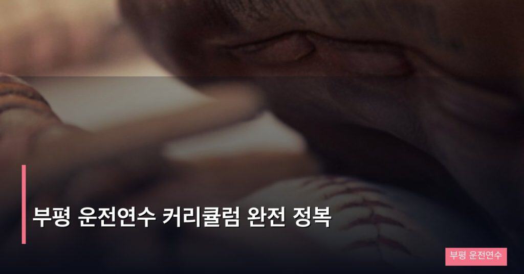 부평 운전연수 커리큘럼 완전 정복